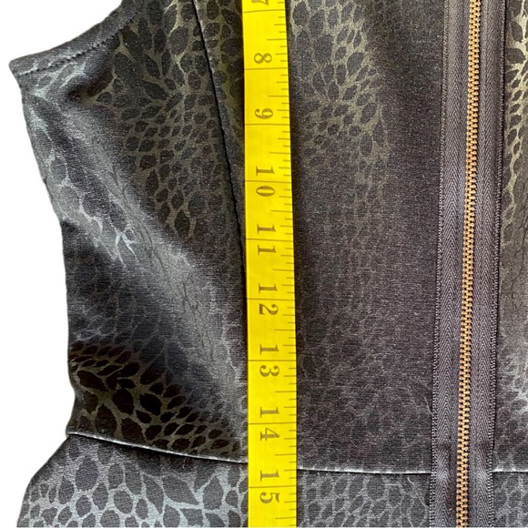 *SOLD* Ali Ro Metallic Leopard Print Sleeveless Black Skater Mini Dress 2 - Picture 11 of 13